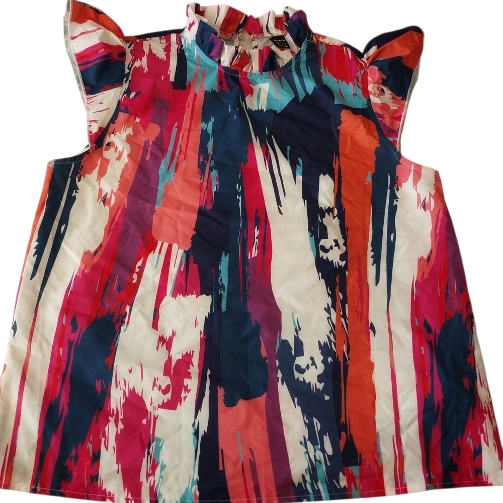 SHEIN Multicolor Ruffle Sleeve Kids Top